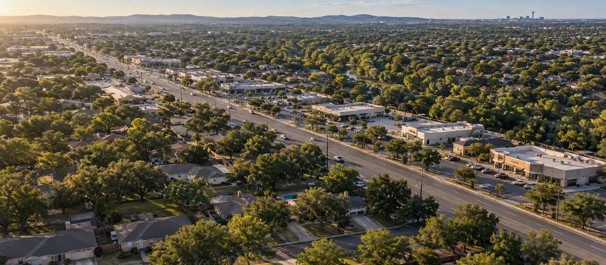 Aerial view of Leon Valley, Texas