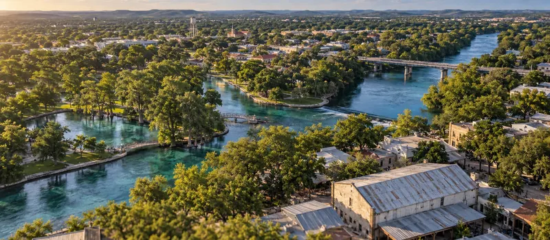 Aerial view of New Braunfels, Texas