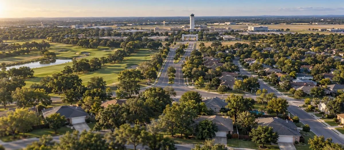 Aerial view of Universal City, Texas